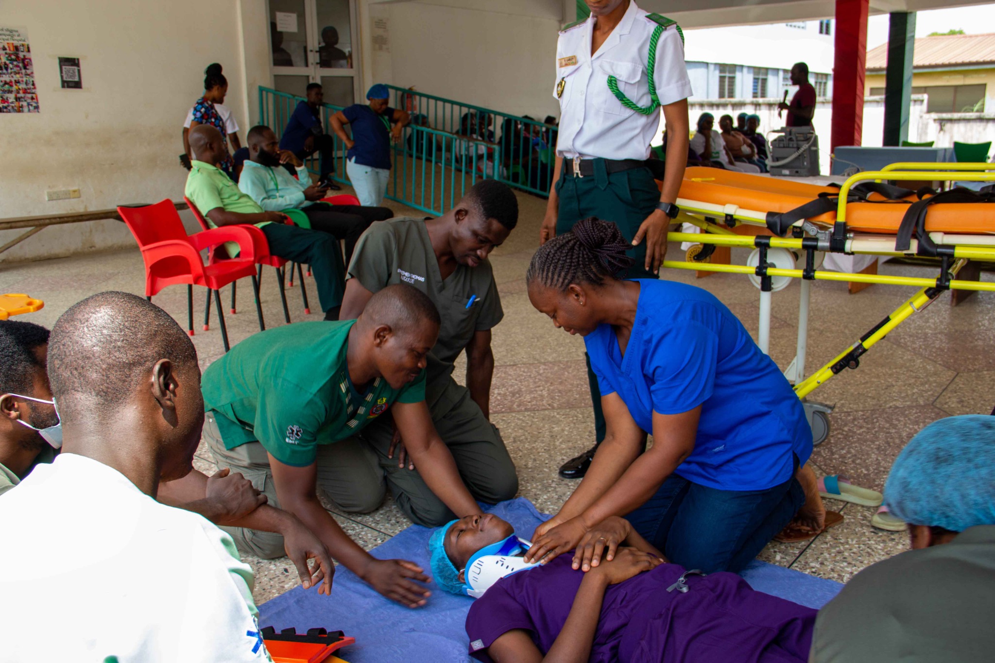 Emergency response training at the hospital